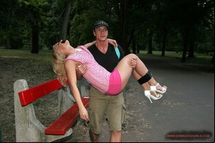 Dumb blond Jasmin get kidnapped by masochistic plower for